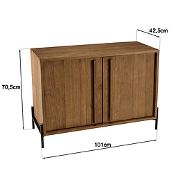 Acheter MACABANE Buffet 2 portes, 1 étagère en bois de teck recyclé