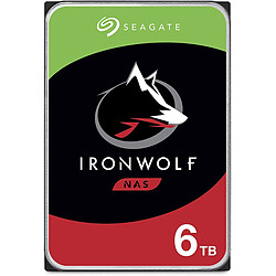 Seagate Technology IronWolf - 6 To - 3,5'' SATA III 6 Go/s - Cache 256 Mo Disque dur interne 3,5'' SATA III 6 Go/s - 7200 Tr/min - Cache 256 Mo