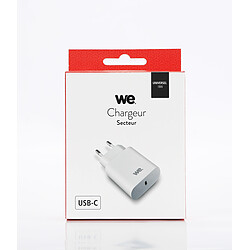 Avis Chargeur secteur de la marque WE 1 Port USB-C 5V/3A, 9V/2A, 12V/1.5 Power Delivery, alimentation de 18W Mince, léger et pratique. Blanc