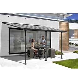 MIRELA - Pergola murale - 15,38 m² - Alu - Anthracite.