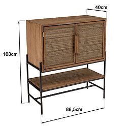 Acheter MACABANE Buffet 2 portes en bois de teck recyclé 