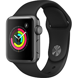 Apple Watch 3 - 38 - Alu noir / Bracelet Sport noir