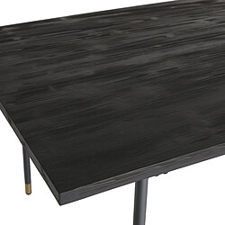 Acheter MACABANE Table à Manger Noire 200 x 100 cm Pin Vieilli YANIS