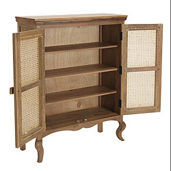 Acheter MACABANE Meuble marron 2 portes bois de jamelonier et cannage naturel ISA