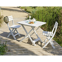 Acheter Carrefour Set Balcon 1 table + 2 chaises - Blanc