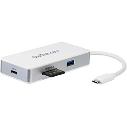 StarTech.com Adaptateur multiport USB-C avec lecteur de carte SD (UHS-II), Power Delivery 100 W et ports HDMI 4K, GbE et USB 3.0 STARTECH DKT3CHSD4GPD