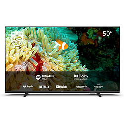 Philips TV LED 4K 50" 126 cm - 50PUS7607 2023 Écran 50" 4K LED - Dalle VA 60Hz - Smart TV avec Saphi - WiFi - Bluetooth - HDR 10+ - Model EU