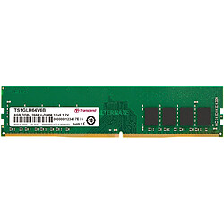 Transcend 8x1 Go - DDR4 2666 MHz - CL 19 8 Go de mémoire PC - 1 barrette de RAM DDR4 PC4-21300 CL 19 - TS1GLH64V6B