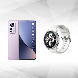 12 - 8/256 Go - Violet + Montre Connectée Femme Xiaomi Watch S1 Active GL - Bracelet Silicone Blanc