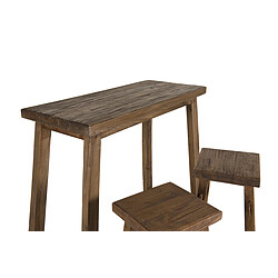 MACABANE Set De Bar NOLAN 1 Table 90 X 40 Cm Et 2 Tabourets NOLAN Bois Mahogagny Belina - Esprit Brocante pas cher