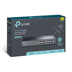 TP-LINK TL-SG1016PE Switch PoE administrable 16 ports Gigabit dont 8 ports PoE+ (Bureau, Boîtier Métal)