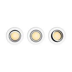 Philips Hue Lot de 3 spots encastrés connectés MILLISKIN - White Ambiance - Blanc - 3x5W