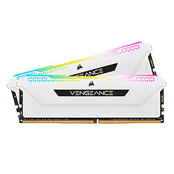 Corsair Vengeance RGB PRO SL - 2 x 16 Go - DDR4 3200 MHz C16 - Blanc Mémoire PC DDR4 - 32 Go - 2 barrettes de RAM DDR4 PC4-25600 - C16 - RGB - CMH32GX4M2E3200C16W