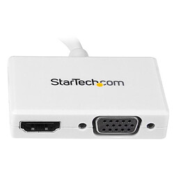 Avis StarTech.com Adaptateur audio / video de voyage - Convertisseur 2-en-1 Mini DisplayPort vers HDMI ou VGA - Blanc