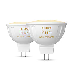 Philips Hue Ampoule connectée 4.7W 12V MR16 - White Ambiance x2