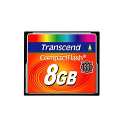 Transcend Carte Mémoire CompactFlash - 8 Go - High Speed 133X - TS8GCF133 Carte Mémoire CompactFlash - 8 Go - High Speed 133X - TS8GCF133