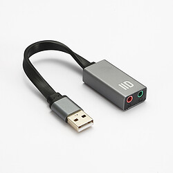 D2 Diffusion Adaptateur USB / jack audio + micro carton son externe compatible Windows/Mac/Chrome OS Linux, plug & play