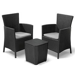 Allibert Jeu de salle à manger d'extérieur 3 pcs Iowa Graphite 223929