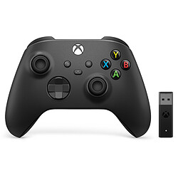 Microsoft Xbox Series X Controller + Adaptateur PC Manette sans fil V2 - Nouveau revêtement grip - Bouton de partage - Technologie Xbox sans fil et Bluetooth - Prise casque 3,5 mm