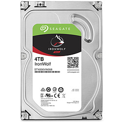 Seagate Technology IronWolf 4 To 3.5'' SATA III (6 Gb/s) Cache 64 Mo Disque dur interne SATA III (6 Gb/s) 3.5'' 5900 Tr/min cache 64 Mo ST4000VN008