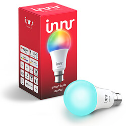 Innr Ampoule connectée B22 - ZigBee 3.0 - RGB Multicolor (RGBW -16 millions de couleurs) + Blanc réglable - 1800K à 5600K - Intensité réglable - 9W - équivalent 60W - Compatible Phillips HUE