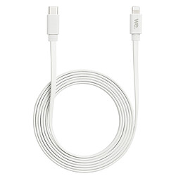 WE Câble USB-C/Lightning mâle/mâle plat 2m - blanc