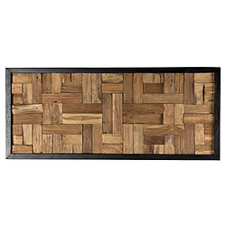 Avis MACABANE Décoration Murale Rectangulaire Mozaïc SUZY Bois Teck Recyclé Nature