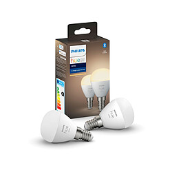 Philips Hue Lot de 2 ampoules connectées Luster 5.7W E14 - White Ampoule connectée Philips Hue White E14x2 Luster 5.5W