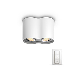 Avis Philips Hue White Ambiance PILLAR Spot 2x5.5W - Blanc (télécommande incluse)