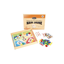 Jeujura Coffret de jeux traditionnels en bois : le nain jaune