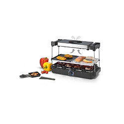 Trebs Appareil multi grill de table avec hotte 5 en 1 (grillade, plancha, pierrade, raclette et cuisson Teppanyaki)