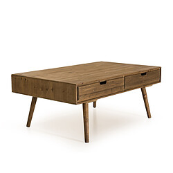 Avis MACABANE Table Basse ANDY Scandi Bois 4 Tiroirs Sapin