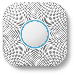 Google Nest Protect - Détecteur de fumée connecté Détecteur de fumée et de monoxyde de carbone connecté - 2ème génération - Piles - Bluetooth et Wi-Fi - 