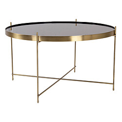 House Nordic Table Basse Ronde 70 cm en Verre et en Acier Doré CHOQUI