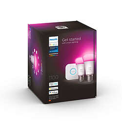 Philips Kit de démarrage - 2 ampoules 10.5W A60 E27 - Pont de connexion - White & Color Ambiance