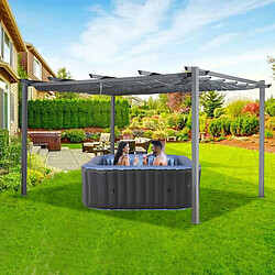 Mes Ensemble détente pergola 3x4 m et SPA gonflable carré 4 places 