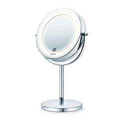 Miroir cosmétique éclairé pivotant sur pied Beurer BS 55 Normal/grossissement 7 fois - 3 watts - Diamètre 13 cm - Lumière LED claire à 18 LED