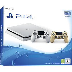 Sony Playstation 4 Slim 500 Go Blanche + Dualshock 4 Gold · Reconditionné Playstation 4 Slim 500 Go Blanche + Dualshock 4 Gold