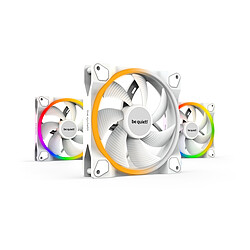 be quiet! LIGHT WINGS White - Triple-Pack 140mm ARGB/PWM - BLANC  Ventilateur boitier - pack de 3 - PWM - ARGB - 120mm - Avec Hub - 1500 tr/min