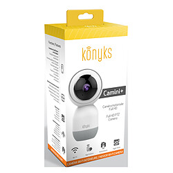 Konyks Camini+ - Caméra Wi-Fi Full HD Tracker Full HD 1080p - Surveillance à distance - Rotation motorisée 355° - Vision de nuit - Microphone et haut-parleur intégrés
