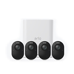 Arlo Ultra - Pack de 4 Système de 4 caméras de sécurité sans fils UHD 4K (VMS5440). Vidéo HDR 4K - Vision nocturne couleur - Zoom et suivi automatiques - Alarme