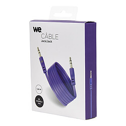 Avis WE Câble Auxiliaire Audio Jack/Jack 3,5mm Mâle Mâle Plat 1m50 - très résistant - Compatible avec les casques Beats, iPhone iPad iPod Casque HiFi Autoradio Smartphone Tablette MP3 - Violet