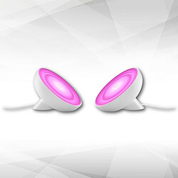 Philips Hue Lot de 2 lampes à poser connectée Hue Bloom Gen4 - Blanc Lampe à poser Bloom - LED intégrée - Variation des couleurs - Intensité réglable - X2