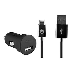 BIGBEN Chargeur voiture + câble de charge et de synchronisation ''Lightning'' (2.4A) - Noir