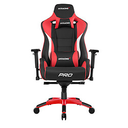 AKRacing Master Pro - Rouge Siège gamer revêtement similicuir - dossier inclinable 180° - accoudoirs 4D - 180Kg - pieds 5 branches