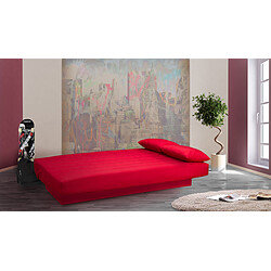 3S. x Home Banquette Clic Clac 3 Places Mousse Haute Résilience Rouge NOEMIE