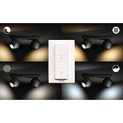 Philips Hue White Ambiance BUCKRAM Spot barre tube 2x5.5W - Noir (télécommande incluse) pas cher