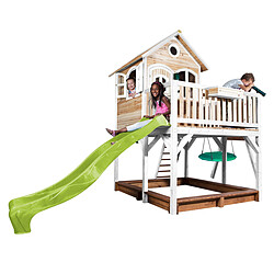 Acheter Axi House Liam Maisonnette, avec balançoire Nid "Summer" marron/blanc - Toboggan Vert citron