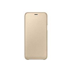 Samsung Flip Wallet Galaxy A6 - Or Etui à rabat Galaxy A6 - Sensation cuir - Allumage automatique de l'écran - Porte-carte interne