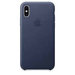 Apple Coque en cuir pour iPhone XS - Bleu nuit Coque en cuir pour iPhone XS - Compatible charge sans fil - Doublure en microfibre